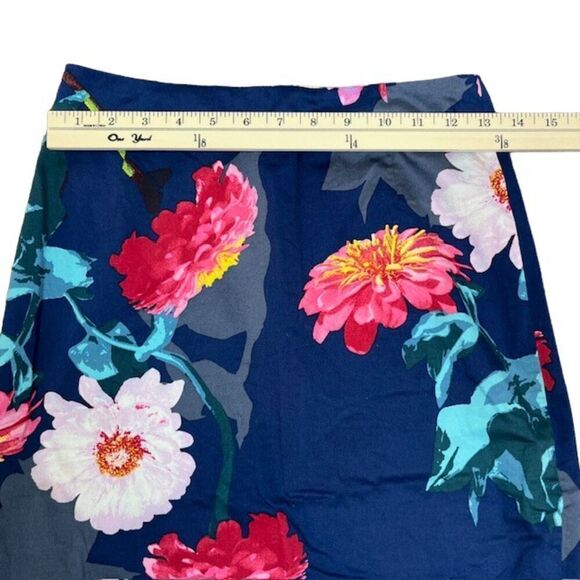 Banana Republic Gerber Daisy Blue Floral Stretch Pencil Skirt Straight Size 0 - Picture 3 of 11